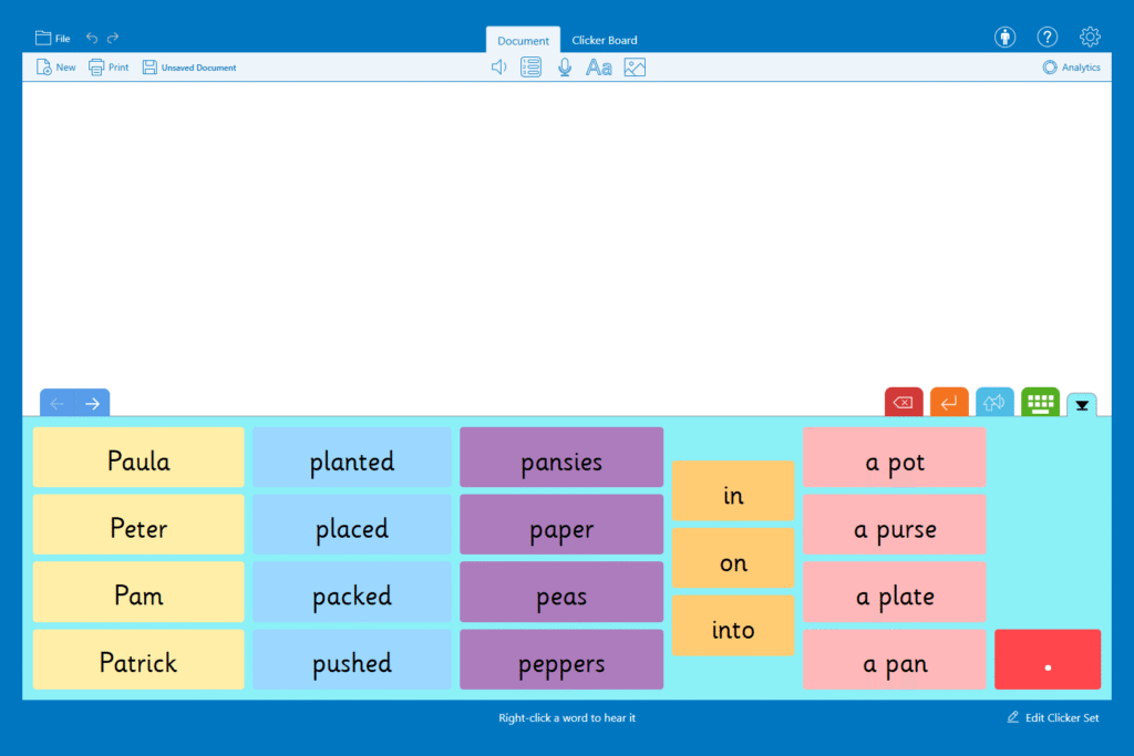 The Clicker 'Alliteration Sentences' Connect Set.