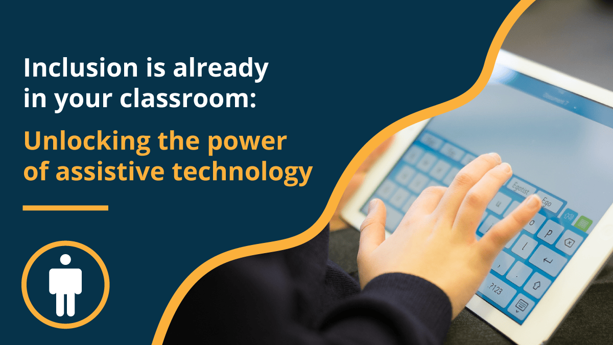 An image of a pupil's hand writing on an iPad with Clicker.