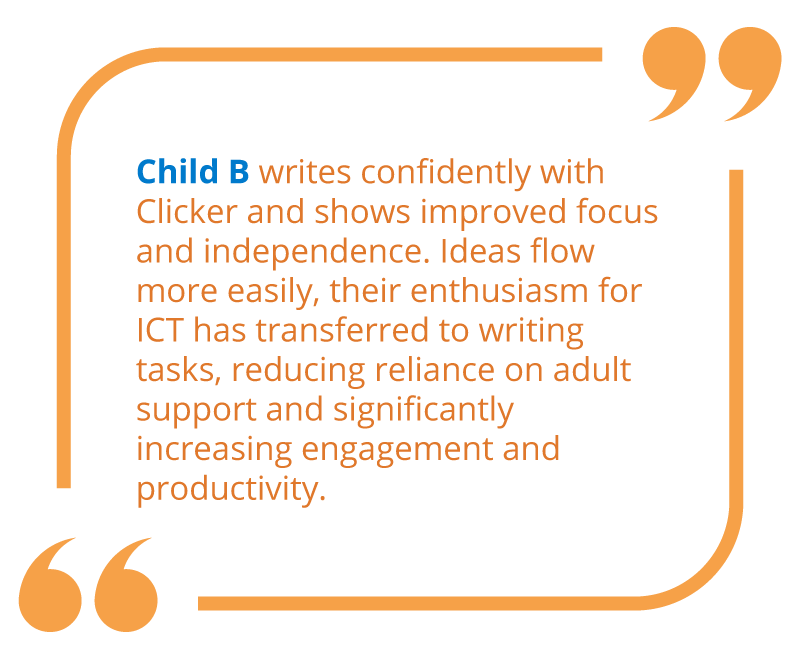 A post-assessment comment for Child B.